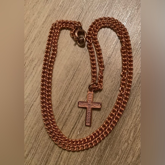 New vintage Copper cross pendette - Picture 4 of 4